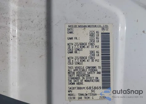 2023 Nissan Rogue Sv Intelligent Awd from USA, damaged, VIN 5N1BT3BBXPC685869